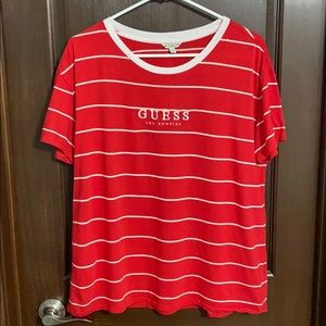 Guess Los Angeles Red Striped Tee